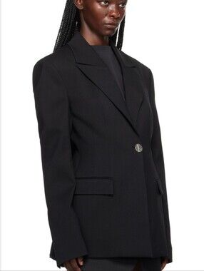 The Attico Black Blazer with Silver Button